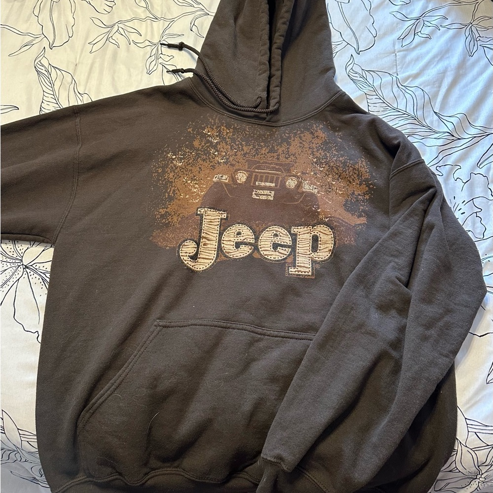 Jeep Men's Dark Brown Graphic Hoodie